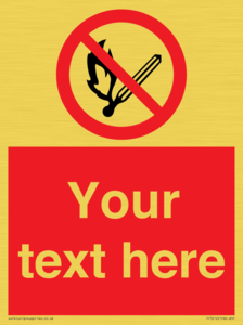 Custom No Open Flames Sign